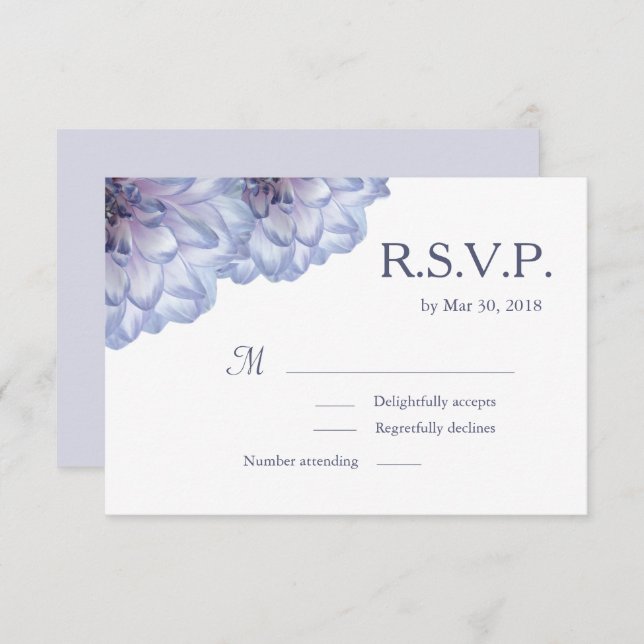 Convites Flores dália lírio branco floral casamento RSVP (Frente/Verso)