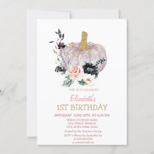 Convites Flores de Abóbora Brilhante Aniversário