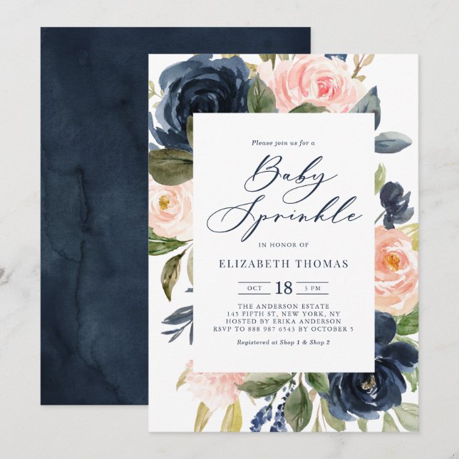 Convites Flores de Água para Escamudo e Marinho Flores para (Frente/Verso)