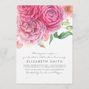 Convites Flores de Água Rosa, Formatação Moderna Elegant
