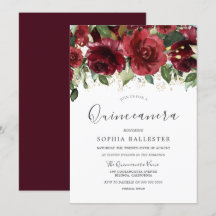 Flores de Água Vermelha Burgundy Grupo Quinceanera