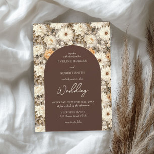 Convites Flores de algodão, cor de laranja, poeirentas