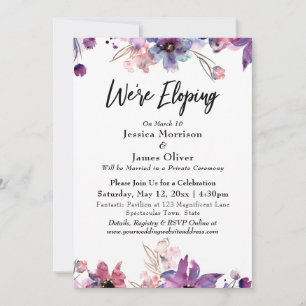 Convites Flores de Aquarela Abstrata Moderna Estamos Fugind