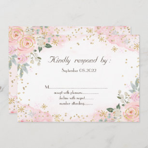 Convites Flores de Aquarela Chic Snowflakes RSVP
