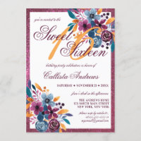 Flores de Aquarela de Marinho Borgonha Doces 16