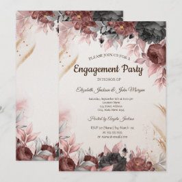 Convites Flores de Aquarela de Outono noivado 