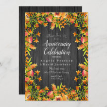 Flores de Aquarela do outono na Madeira Rústica