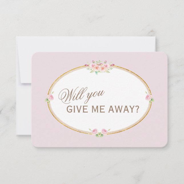 Convites Flores de Aquarela Dourado Você Me Dará de Present (Frente)