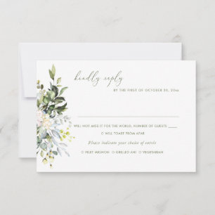 Convites Flores de Aquarela Eucalipto Goma Azul, RSVP Refei