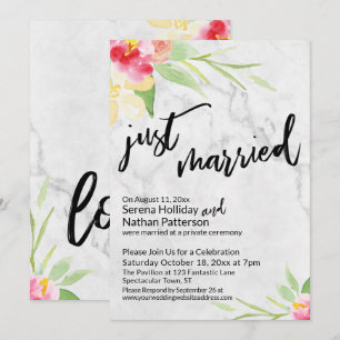 Convites Flores de Aquarela recem casados e Maravilha de Ci