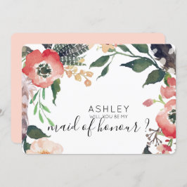Convites Flores De Aquarela, Você Será Meu Nome De Bridesma