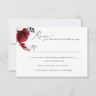 Convites Flores de Aquarelas de Blooms Apaixonadas, RSVP w