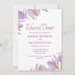 Convites Flores de Aquarelas Jantadas Púrpura, Reensaio Flo