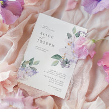 Flores de Aquarelas Roxas Elegantes e Verde