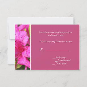 Convites Flores de azálea rosa RSVP casamentos