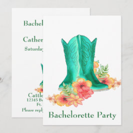Convites Flores de Boots do Cowboy do Oeste - Bachelorette