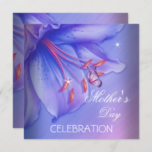 Convites Flores De Borboleta Lilac-Rosa-Roxo-dia de as mães
