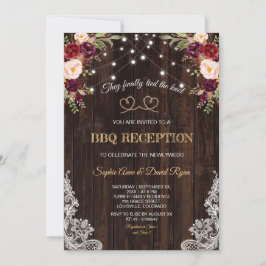 Convites Flores de Borgonha Corda Nós Amarrados na Madeira