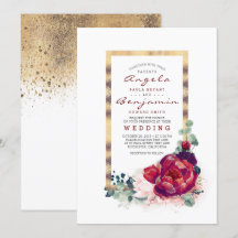 Flores de Borgonha e Casamento de Quadro Dourado M
