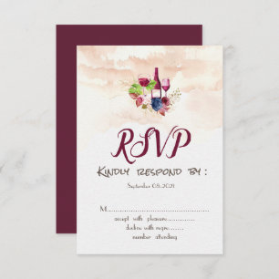 Convites Flores de Borgonha Provando de Vinho Vinho RSVP