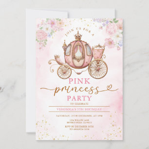 Convites Flores de Carruagem de Aniversário da Princesa Ros