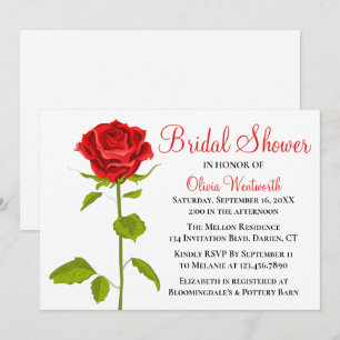Convites Flores de Casamento de Chuva de Noiva Rosa Vermelh