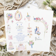 Flores de Casamento em Aquarela Barroca Vintage El