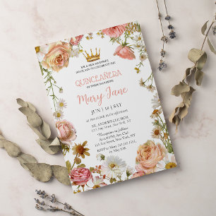 Convites Flores de Cerejeira Rosas Borboletas Quinceañera