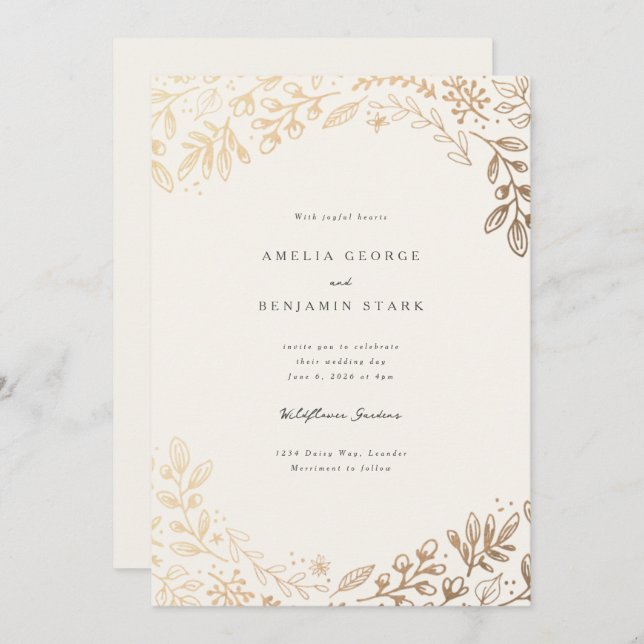 Convites Flores De Colheita (Frente/Verso)