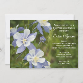 Convites Flores de Columbine Azuis Brunch Pós-Casamento