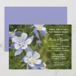 Convites Flores de Columbine Azuis Brunch Pós-Casamento