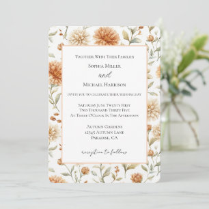 Convites Flores de Creme de Laranja Casamento