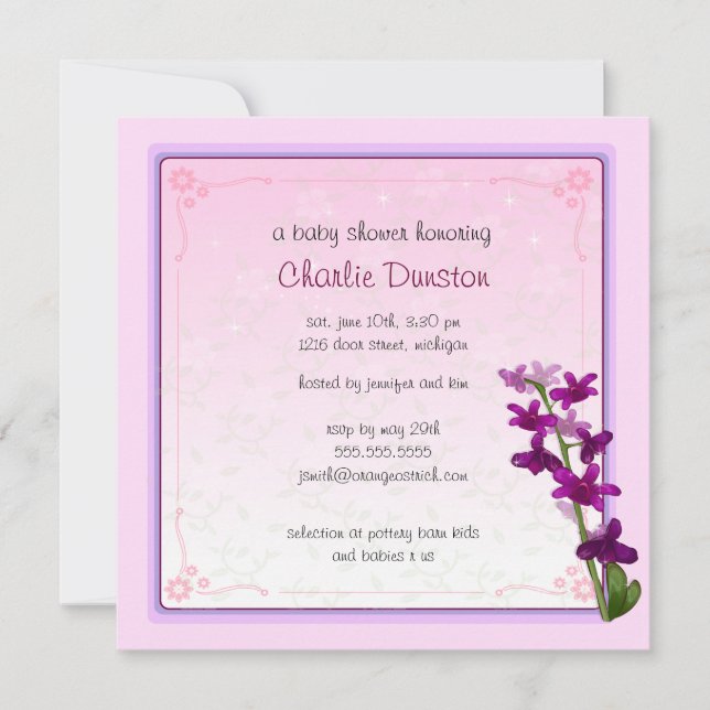 Convites Flores de Dandrabium (Frente)