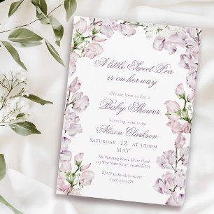 Convites Flores de ervilha doce em arco Baby brunch elegant