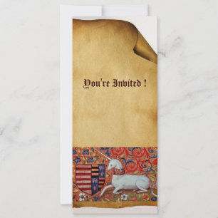 CONVITES FLORES DE FANTASIA UNICORN MEDIEVAL, PARCHES FLORA