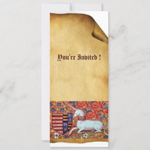 CONVITES FLORES DE FANTASIA UNICORN MEDIEVAL, PARCHES FLORA