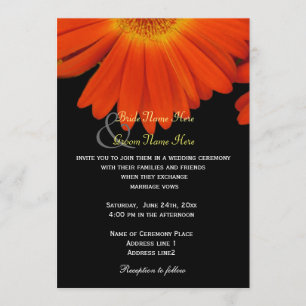 Convites Flores de gerbera margarida elegantes casamento