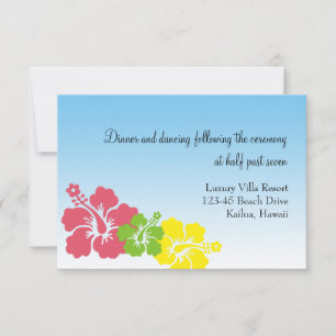 Convites flores de hibisco havaiano rosa casamento anexo
