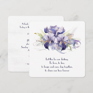 Convites Flores De Íris Púrpura De Aquarela Em Branco