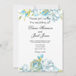 Convites Flores de Jardim Azul Casamento