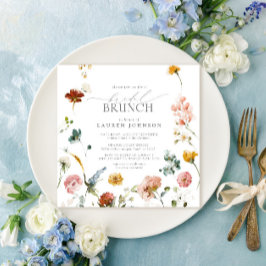 Convites Flores de Jardim Bridal de Aquarela Brunch