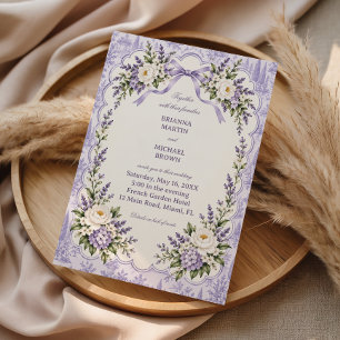 Convites Flores de Lavanda emolduradas em Romance