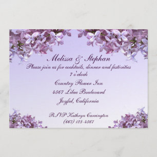 Convites Flores de Lilás Casamento Recepção