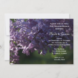 Convites Flores de Lilás Roxo Pós-Café da Manhã de Casament