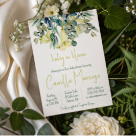 Convites Flores de Lírio Calla Branco Bebê em Flor Chá de B