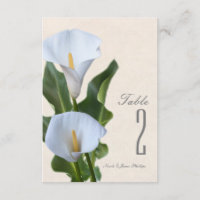 Flores de Lírio Calla Número de Mesa Floral Elegan