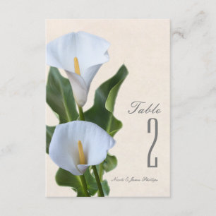Convites Flores de Lírio Calla Número de Mesa Floral Elegan