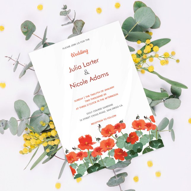 Convites Flores de Lótus Lírio Rosa na Piscina Casamento (Criador carregado)