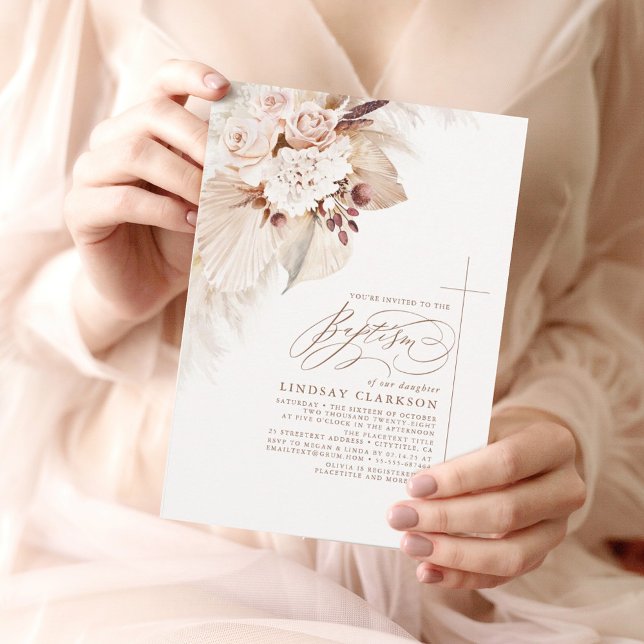 Convites Flores de Luz Maciça e Batismo de Grama de Pampas (Criador carregado)