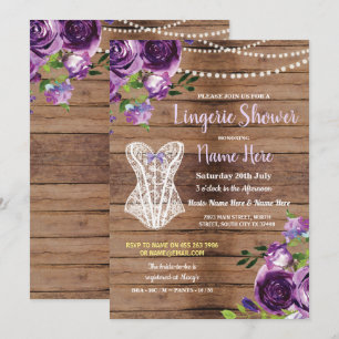 Convites Flores De Madeira De Chá De Lingerie De Corset Co